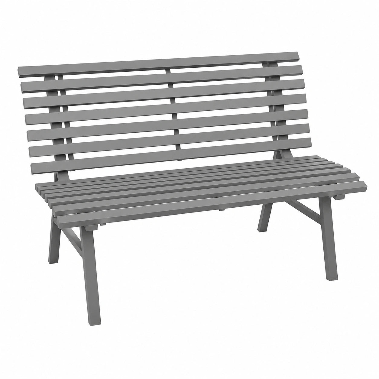 Panchina da Giardino in Alluminio a 2 Posti, Resistente alle Intemperie, 123x67x79 cm, Grigio