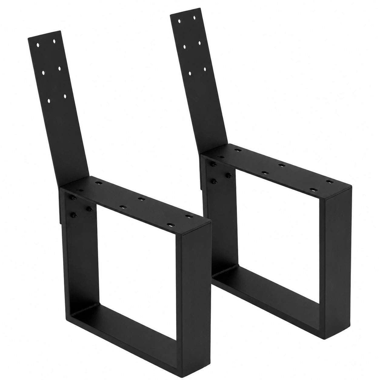 Set Gambe per Panchina Giardino 40x78,5 cm in Acciaio Verniciato Nero con Schienale