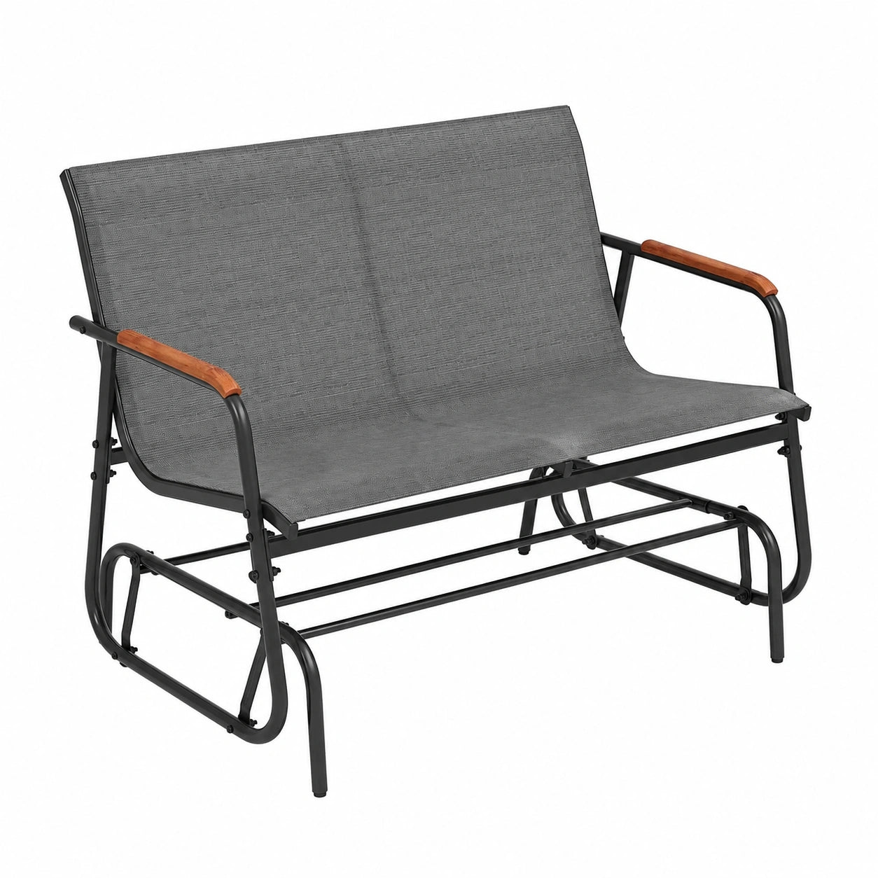 Panca da Giardino 2/3 Posti in Tessuto con Braccioli Curvi, Capacità Fino a 450 kg, Ideale per Balcone