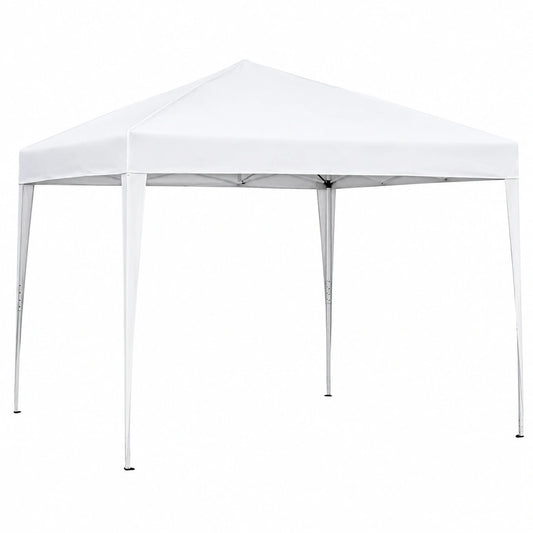 Gazebo a Fisarmonica 3x3 Bianco per Giardino e Fiere, Struttura in Acciaio