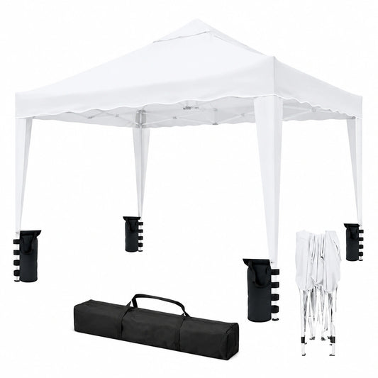 Tenda da Giardino 3x4m in Acciaio Resistente con Tessuto Anti-UV e Idrorepellente, Apertura Facile, Include Borsa e Sacche Zavorra