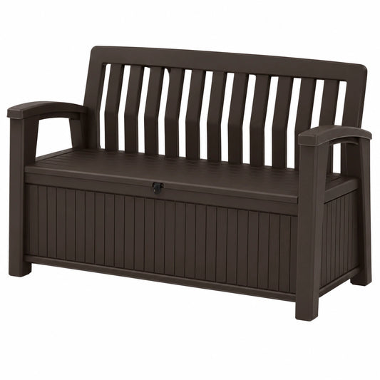Panca Contenitore da Giardino Keter, 227L, Grafite, 132.7x63.5x89.5 cm