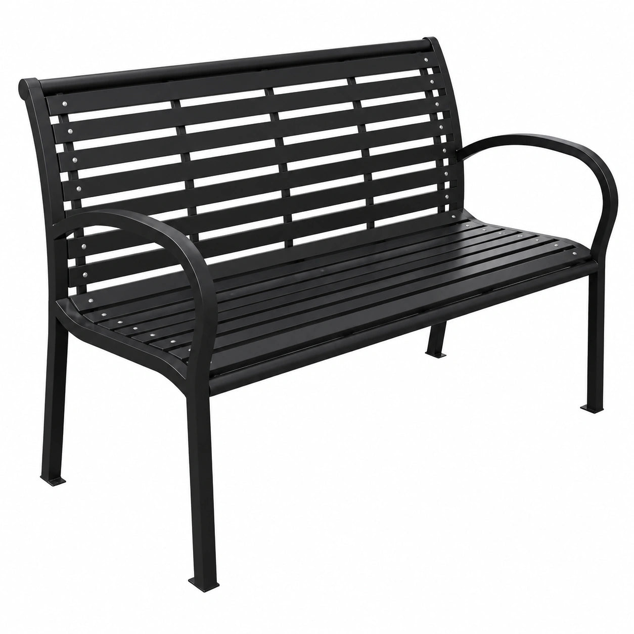 Panchina da Giardino in Acciaio Nero Resistente per Esterni