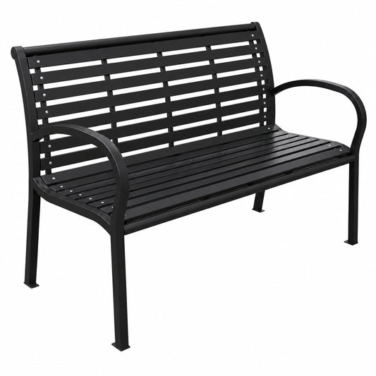 Panchina da Giardino in Acciaio Nero Resistente per Esterni