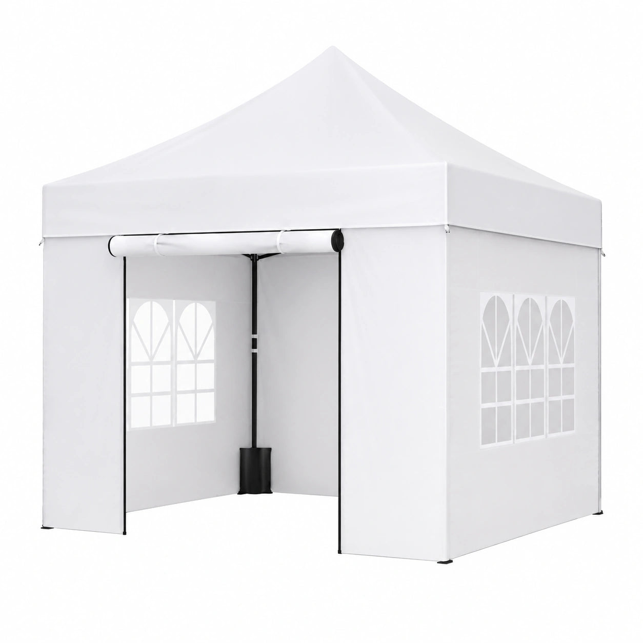 Gazebo Pieghevole 3x3m con Lati Rimovibili e Borsa di Trasporto, Bianco