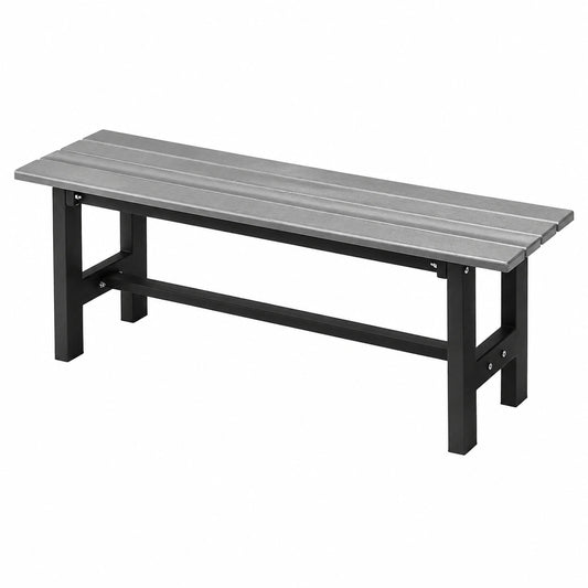 Panca da Giardino in Metallo e HDPE, 120cm, Grigio, 300kg