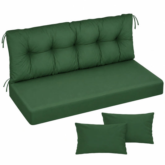 Cuscino Impermeabile Verde per Panca da Giardino 150x50x50 cm
