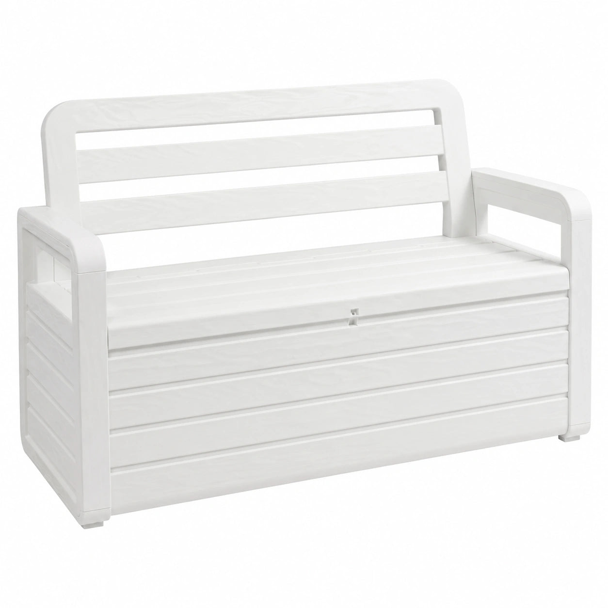 Banco da Giardino Toomax in Plastica Resistente, 270L, Effetto Legno Bianco, UV Protetto