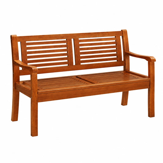 Panchina da Giardino 2 Posti in Eucalipto 120cm, Resistente fino a 320kg