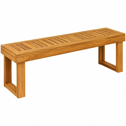 Panchina da Giardino in Legno per Esterno, Senza Schienale, 320 kg, 132x34x43,5 cm