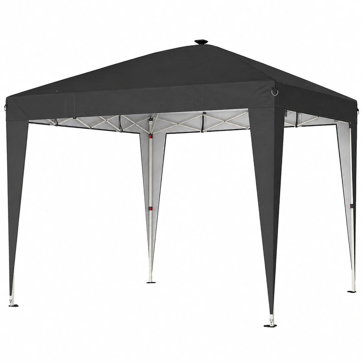 Gazebo Outsunny 3x3 m Regolabile, UV50+ con Luce USB e Telecomando, Per Giardino e Feste