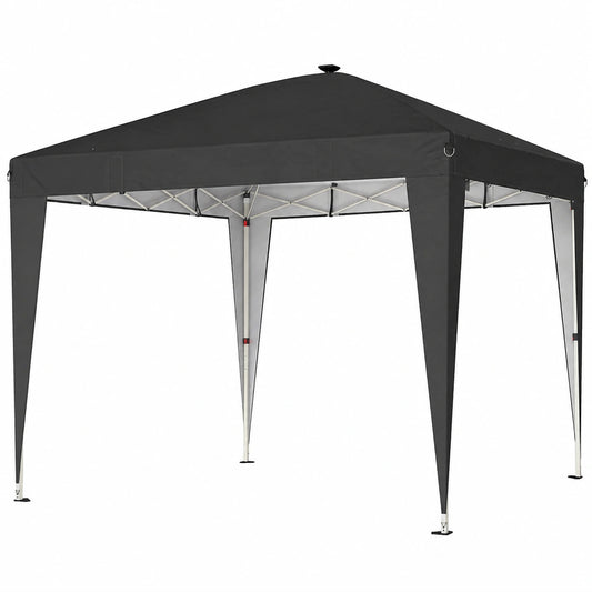 Gazebo Outsunny 3x3 m Regolabile, UV50+ con Luce USB e Telecomando, Per Giardino e Feste